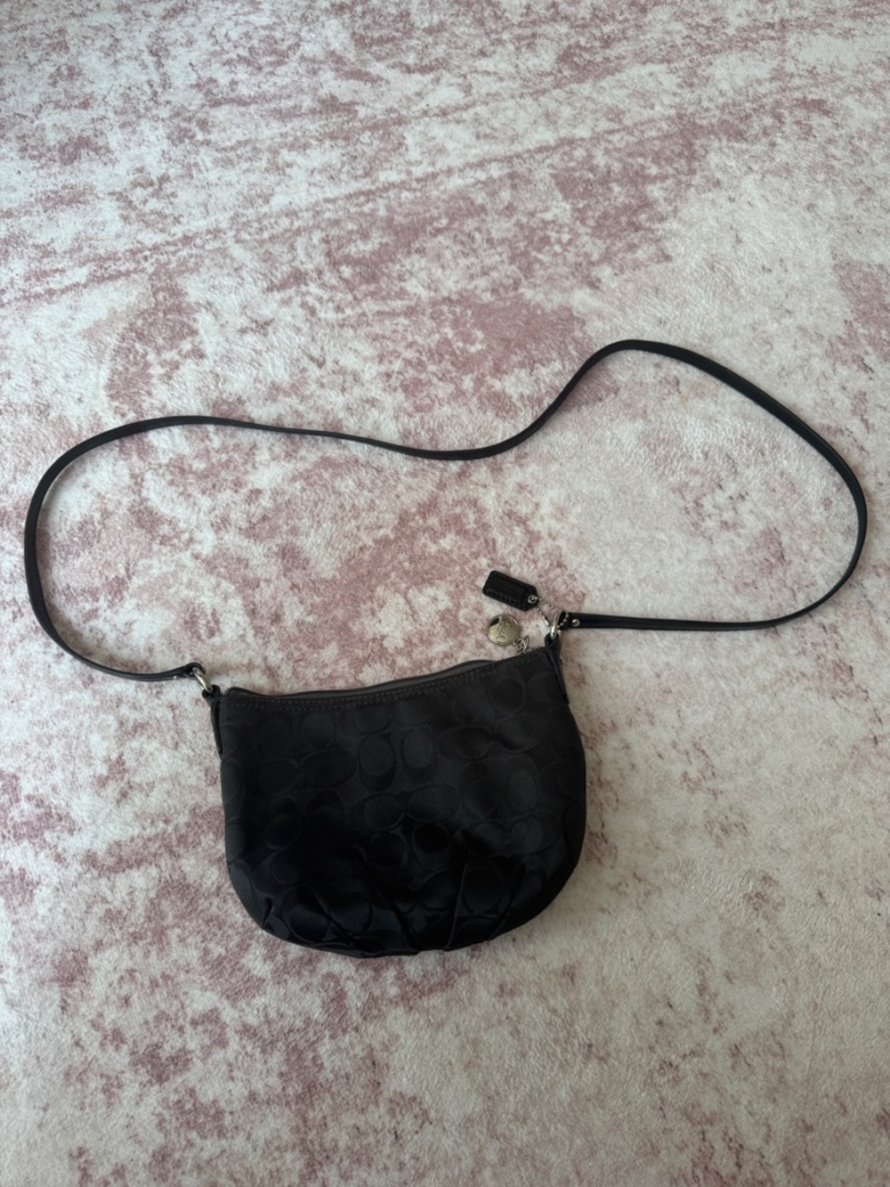Coach Black Signature Nylon Small Crossbody Bag